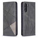 For Samsung Galaxy S21 FE Rhombus Texture Horizontal Flip Magnetic Leather Case with Holder & Card Slots & Wallet(Black)