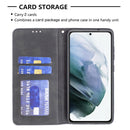 For Samsung Galaxy S21 FE Rhombus Texture Horizontal Flip Magnetic Leather Case with Holder & Card Slots & Wallet(Black)