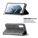 For Samsung Galaxy S21 FE Rhombus Texture Horizontal Flip Magnetic Leather Case with Holder & Card Slots & Wallet(Black)