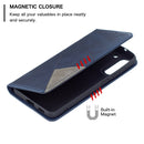 For Samsung Galaxy S21 FE Rhombus Texture Horizontal Flip Magnetic Leather Case with Holder & Card Slots & Wallet(Blue)