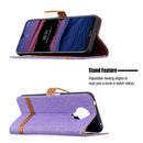 For Nokia G20 / G10 Color Matching Denim Texture Horizontal Flip Leather Case with Holder & Card Slots & Wallet & Lanyard(Purple)
