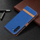 For Samsung Galaxy S21 FE Color Matching Denim Texture Horizontal Flip Leather Case with Holder & Card Slots & Wallet & Lanyard(Royal Blue)