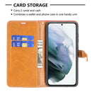 For Samsung Galaxy S21 FE Color Matching Denim Texture Horizontal Flip Leather Case with Holder & Card Slots & Wallet & Lanyard(Red)