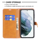 For Samsung Galaxy S21 FE Color Matching Denim Texture Horizontal Flip Leather Case with Holder & Card Slots & Wallet & Lanyard(Rose Red)