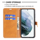 For Samsung Galaxy S21 FE Color Matching Denim Texture Horizontal Flip Leather Case with Holder & Card Slots & Wallet & Lanyard(Grey)