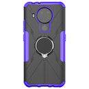For Nokia 3.4 / 5.4 Machine Armor Bear Shockproof PC + TPU Protective Case with Ring Holder(Purple)