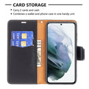 For Samsung Galaxy S21 FE / S21 Lite Litchi Texture Pure Color Horizontal Flip Leather Case with Holder & Card Slots & Wallet & Lanyard(Black)