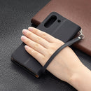 For Samsung Galaxy S21 FE / S21 Lite Litchi Texture Pure Color Horizontal Flip Leather Case with Holder & Card Slots & Wallet & Lanyard(Black)