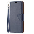 For Samsung Galaxy S21 FE / S21 Lite Litchi Texture Pure Color Horizontal Flip Leather Case with Holder & Card Slots & Wallet & Lanyard(Dark Blue)