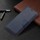 For Samsung Galaxy S21 FE / S21 Lite Litchi Texture Pure Color Horizontal Flip Leather Case with Holder & Card Slots & Wallet & Lanyard(Dark Blue)