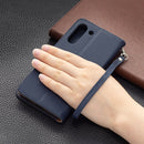 For Samsung Galaxy S21 FE / S21 Lite Litchi Texture Pure Color Horizontal Flip Leather Case with Holder & Card Slots & Wallet & Lanyard(Dark Blue)