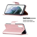 For Samsung Galaxy S21 FE / S21 Lite Litchi Texture Pure Color Horizontal Flip Leather Case with Holder & Card Slots & Wallet & Lanyard(Rose Gold)