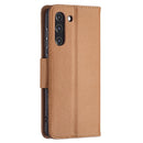 For Samsung Galaxy S21 FE / S21 Lite Litchi Texture Pure Color Horizontal Flip Leather Case with Holder & Card Slots & Wallet & Lanyard(Brown)