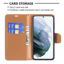 For Samsung Galaxy S21 FE / S21 Lite Litchi Texture Pure Color Horizontal Flip Leather Case with Holder & Card Slots & Wallet & Lanyard(Brown)
