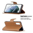 For Samsung Galaxy S21 FE / S21 Lite Litchi Texture Pure Color Horizontal Flip Leather Case with Holder & Card Slots & Wallet & Lanyard(Brown)