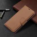 For Samsung Galaxy S21 FE / S21 Lite Litchi Texture Pure Color Horizontal Flip Leather Case with Holder & Card Slots & Wallet & Lanyard(Brown)