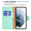 For Samsung Galaxy S21 FE / S21 Lite Litchi Texture Pure Color Horizontal Flip Leather Case with Holder & Card Slots & Wallet & Lanyard(Green)