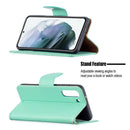 For Samsung Galaxy S21 FE / S21 Lite Litchi Texture Pure Color Horizontal Flip Leather Case with Holder & Card Slots & Wallet & Lanyard(Green)