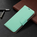 For Samsung Galaxy S21 FE / S21 Lite Litchi Texture Pure Color Horizontal Flip Leather Case with Holder & Card Slots & Wallet & Lanyard(Green)