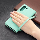 For Samsung Galaxy S21 FE / S21 Lite Litchi Texture Pure Color Horizontal Flip Leather Case with Holder & Card Slots & Wallet & Lanyard(Green)