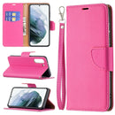 For Samsung Galaxy S21 FE / S21 Lite Litchi Texture Pure Color Horizontal Flip Leather Case with Holder & Card Slots & Wallet & Lanyard(Rose Red)