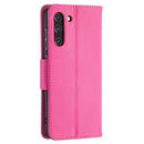 For Samsung Galaxy S21 FE / S21 Lite Litchi Texture Pure Color Horizontal Flip Leather Case with Holder & Card Slots & Wallet & Lanyard(Rose Red)