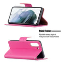 For Samsung Galaxy S21 FE / S21 Lite Litchi Texture Pure Color Horizontal Flip Leather Case with Holder & Card Slots & Wallet & Lanyard(Rose Red)