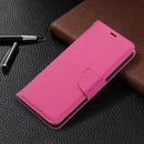 For Samsung Galaxy S21 FE / S21 Lite Litchi Texture Pure Color Horizontal Flip Leather Case with Holder & Card Slots & Wallet & Lanyard(Rose Red)