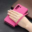 For Samsung Galaxy S21 FE / S21 Lite Litchi Texture Pure Color Horizontal Flip Leather Case with Holder & Card Slots & Wallet & Lanyard(Rose Red)
