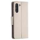 For Samsung Galaxy S21 FE / S21 Lite Litchi Texture Pure Color Horizontal Flip Leather Case with Holder & Card Slots & Wallet & Lanyard(Grey)