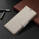 For Samsung Galaxy S21 FE / S21 Lite Litchi Texture Pure Color Horizontal Flip Leather Case with Holder & Card Slots & Wallet & Lanyard(Grey)