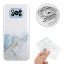 For Xiaomi Poco X3 / X3 Pro / X3 NFC Hollow Marble Pattern TPU Shockproof Protective Case with Neck Strap Rope(Gray)