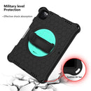 360 Degree Rotation Honeycomb Shockproof Silicone PC Protective Tablet Case with Holder & Shoulder Strap & Hand Strap For iPad Pro 11 (2021) / (2020) / (2018)(Black Mint Green)