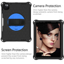 360 Degree Rotation Honeycomb Shockproof Silicone PC Protective Tablet Case with Holder & Shoulder Strap & Hand Strap For iPad Pro 11 (2021) / (2020) / (2018)(Black Blue)