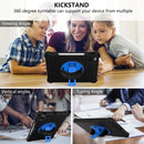 360 Degree Rotation Honeycomb Shockproof Silicone PC Protective Tablet Case with Holder & Shoulder Strap & Hand Strap For iPad Pro 11 (2021) / (2020) / (2018)(Black Blue)