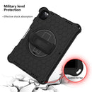 360 Degree Rotation Honeycomb Shockproof Silicone PC Protective Tablet Case with Holder & Shoulder Strap & Hand Strap For iPad Pro 11 (2021) / (2020) / (2018)(Black)