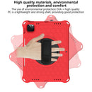 360 Degree Rotation Honeycomb Shockproof Silicone PC Protective Tablet Case with Holder & Shoulder Strap & Hand Strap For iPad Pro 11 (2021) / (2020) / (2018)(Red Black)