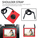 360 Degree Rotation Honeycomb Shockproof Silicone PC Protective Tablet Case with Holder & Shoulder Strap & Hand Strap For iPad Pro 11 (2021) / (2020) / (2018)(Red Black)