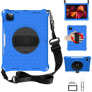 360 Degree Rotation Honeycomb Shockproof Silicone PC Protective Tablet Case with Holder & Shoulder Strap & Hand Strap For iPad Pro 11 (2021) / (2020) / (2018)(Blue Black)