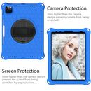 360 Degree Rotation Honeycomb Shockproof Silicone PC Protective Tablet Case with Holder & Shoulder Strap & Hand Strap For iPad Pro 11 (2021) / (2020) / (2018)(Blue Black)