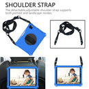 360 Degree Rotation Honeycomb Shockproof Silicone PC Protective Tablet Case with Holder & Shoulder Strap & Hand Strap For iPad Pro 11 (2021) / (2020) / (2018)(Blue Black)