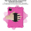 360 Degree Rotation Honeycomb Shockproof Silicone PC Protective Tablet Case with Holder & Shoulder Strap & Hand Strap For iPad Pro 11 (2021) / (2020) / (2018)(Rose Red Black)