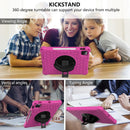 360 Degree Rotation Honeycomb Shockproof Silicone PC Protective Tablet Case with Holder & Shoulder Strap & Hand Strap For iPad Pro 11 (2021) / (2020) / (2018)(Rose Red Black)