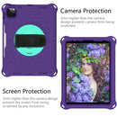 360 Degree Rotation Honeycomb Shockproof Silicone PC Protective Tablet Case with Holder & Shoulder Strap & Hand Strap For iPad Pro 11 (2021) / (2020) / (2018)(Purple Mint Green)