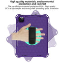 360 Degree Rotation Honeycomb Shockproof Silicone PC Protective Tablet Case with Holder & Shoulder Strap & Hand Strap For iPad Pro 11 (2021) / (2020) / (2018)(Purple Mint Green)