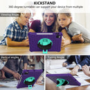 360 Degree Rotation Honeycomb Shockproof Silicone PC Protective Tablet Case with Holder & Shoulder Strap & Hand Strap For iPad Pro 11 (2021) / (2020) / (2018)(Purple Mint Green)