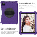 360 Degree Rotation Honeycomb Shockproof Silicone PC Protective Tablet Case with Holder & Shoulder Strap & Hand Strap For iPad Pro 11 (2021) / (2020) / (2018)(Purple Black)
