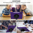 360 Degree Rotation Honeycomb Shockproof Silicone PC Protective Tablet Case with Holder & Shoulder Strap & Hand Strap For iPad Pro 11 (2021) / (2020) / (2018)(Purple Black)