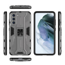 For Samsung Galaxy S21 FE Supersonic PC + TPU Shock-proof Case with Holder(Gray)