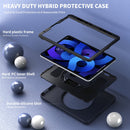 360 Degree Rotation PC + TPU Protective Case with Holder & Hand-strap & Pen Slot For iPad Air 2022 / Air 2020 10.9(Dark Blue)